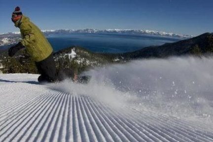 snowboarding on fresh snow in new hampshire